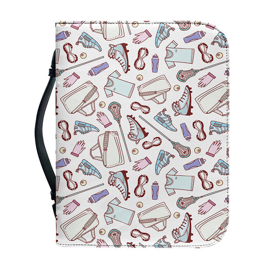 Lacrosse Sport Pattern Print Leather Bible Cover