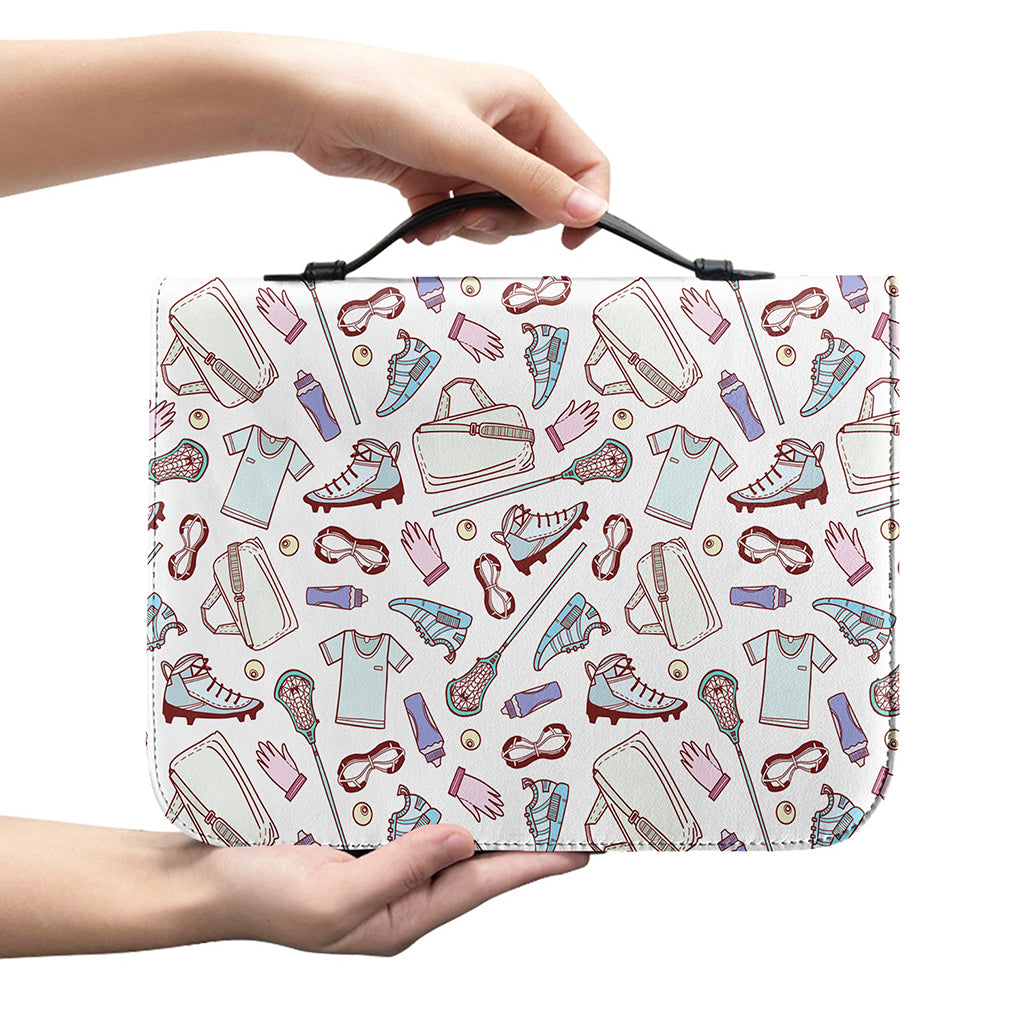 Lacrosse Sport Pattern Print Leather Bible Cover