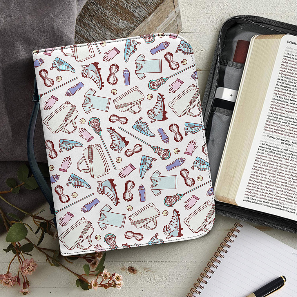 Lacrosse Sport Pattern Print Leather Bible Cover
