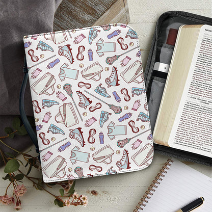Lacrosse Sport Pattern Print Leather Bible Cover
