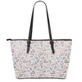 Lacrosse Sport Pattern Print Leather Tote Bag With Zipper