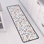 Lacrosse Sport Pattern Print Long Kitchen Mat