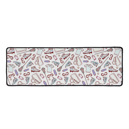 Lacrosse Sport Pattern Print Long Kitchen Mat