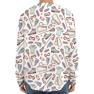 Lacrosse Sport Pattern Print Long Sleeve Baseball Jersey