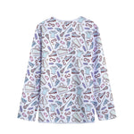 Lacrosse Sport Pattern Print Long Sleeve Short Coat