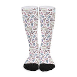 Lacrosse Sport Pattern Print Long Socks