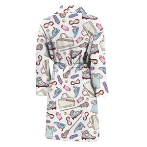 Lacrosse Sport Pattern Print Men's Bathrobe