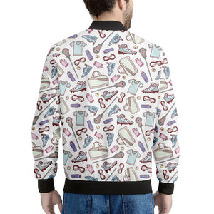 Lacrosse Sport Pattern Print Men's Bomber Jacket