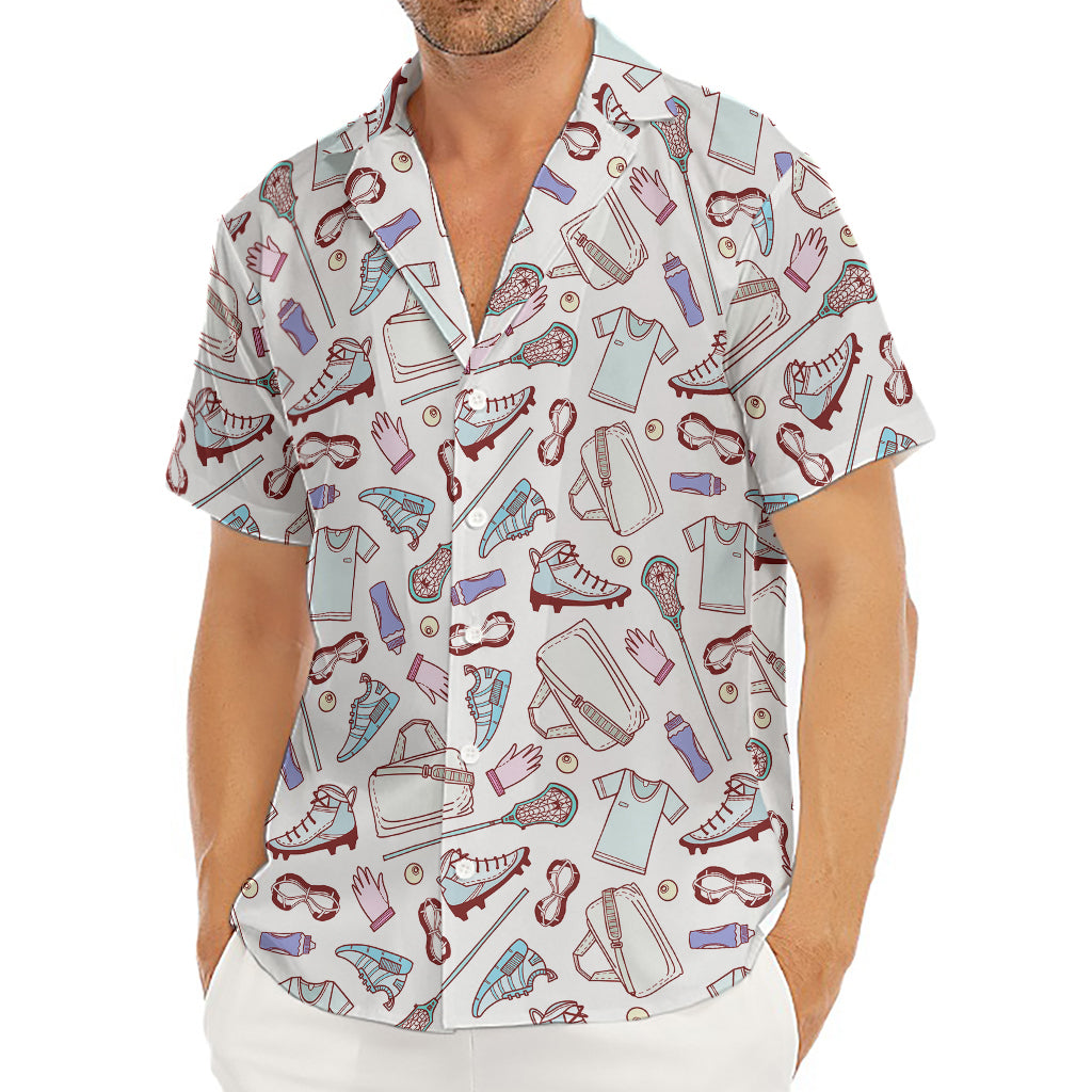 Lacrosse Sport Pattern Print Men's Deep V-Neck Shirt