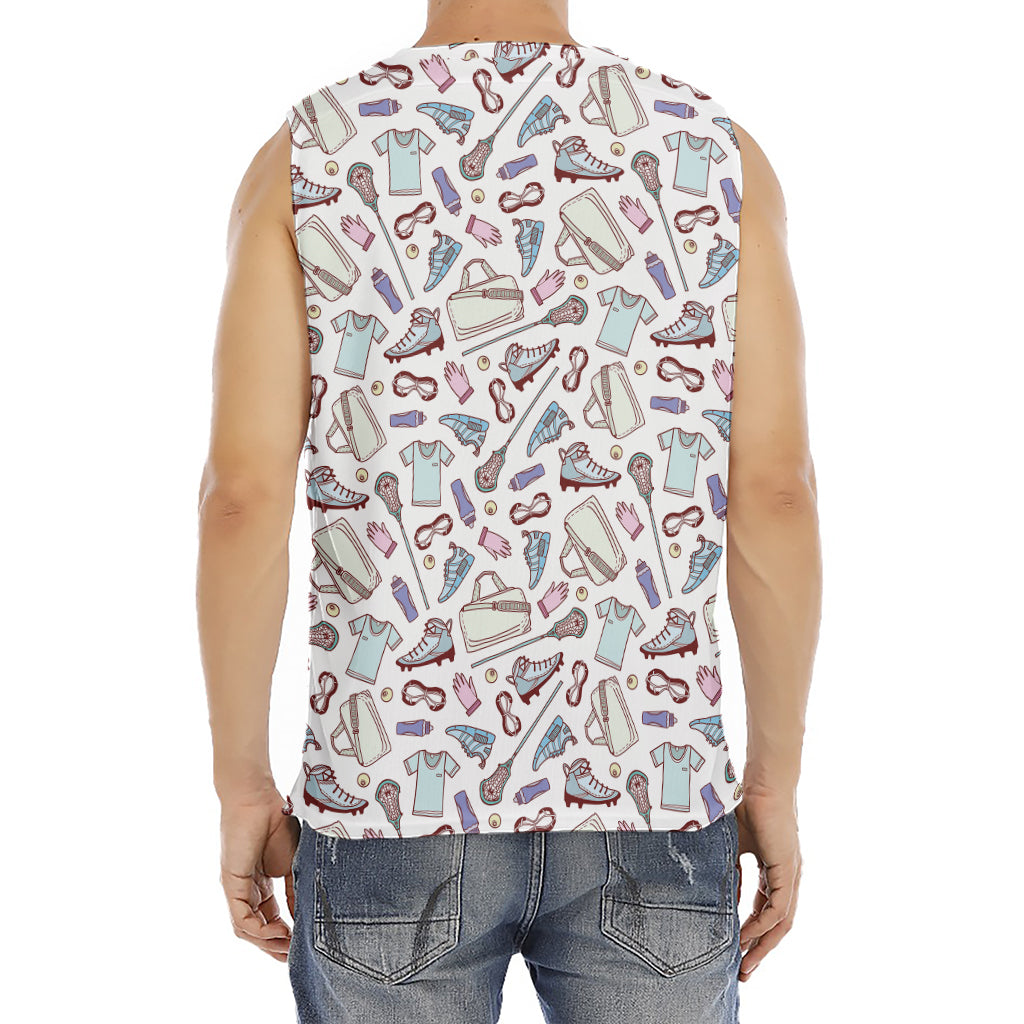 Lacrosse Sport Pattern Print Men's Fitness Tank Top