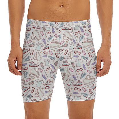 Lacrosse Sport Pattern Print Men's Long Boxer Briefs