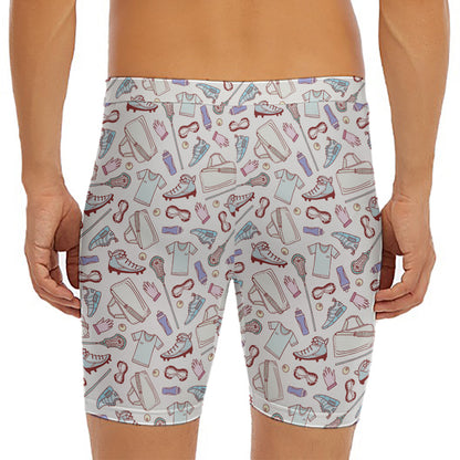 Lacrosse Sport Pattern Print Men's Long Boxer Briefs