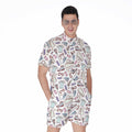 Lacrosse Sport Pattern Print Men's Romper