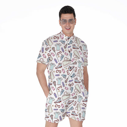 Lacrosse Sport Pattern Print Men's Rompers