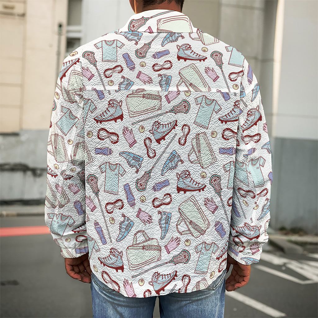 Lacrosse Sport Pattern Print Men's Shirt Jacket