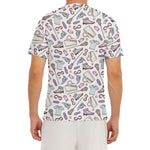 Lacrosse Sport Pattern Print Men's Short Sleeve Rash Guard