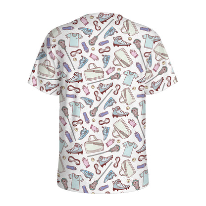 Lacrosse Sport Pattern Print Men's Sports T-Shirt