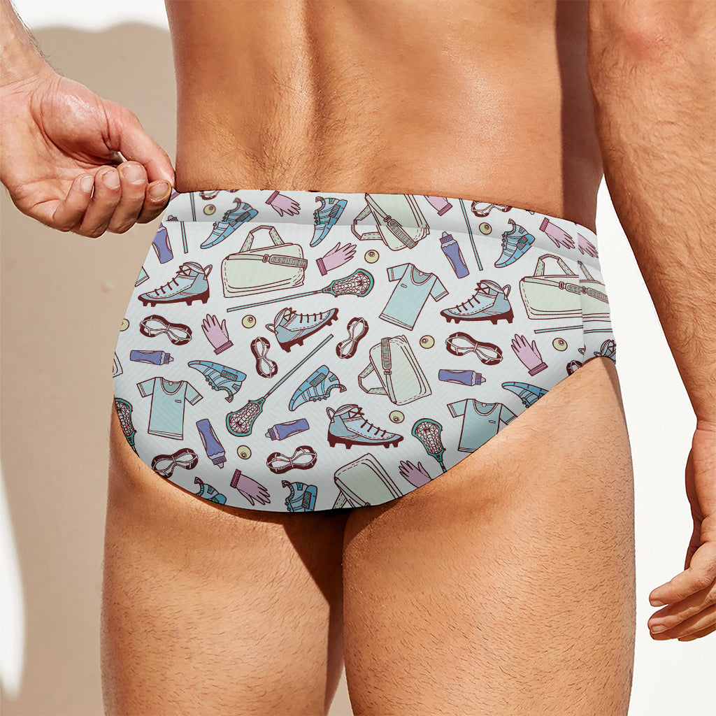 Lacrosse Sport Pattern Print Men's Swim Briefs