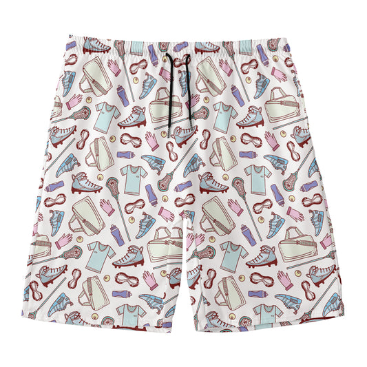 Lacrosse Sport Pattern Print Men's Swim Trunks