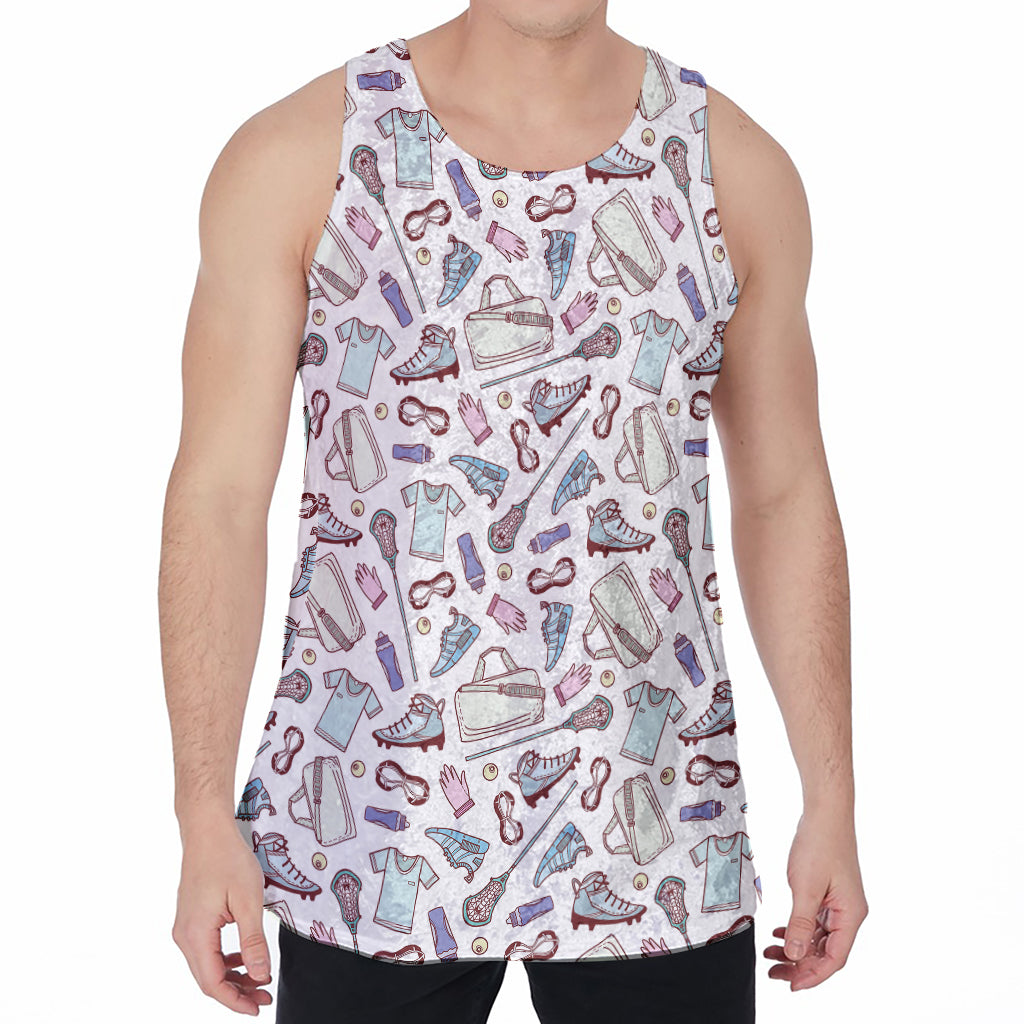 Lacrosse Sport Pattern Print Men's Velvet Tank Top