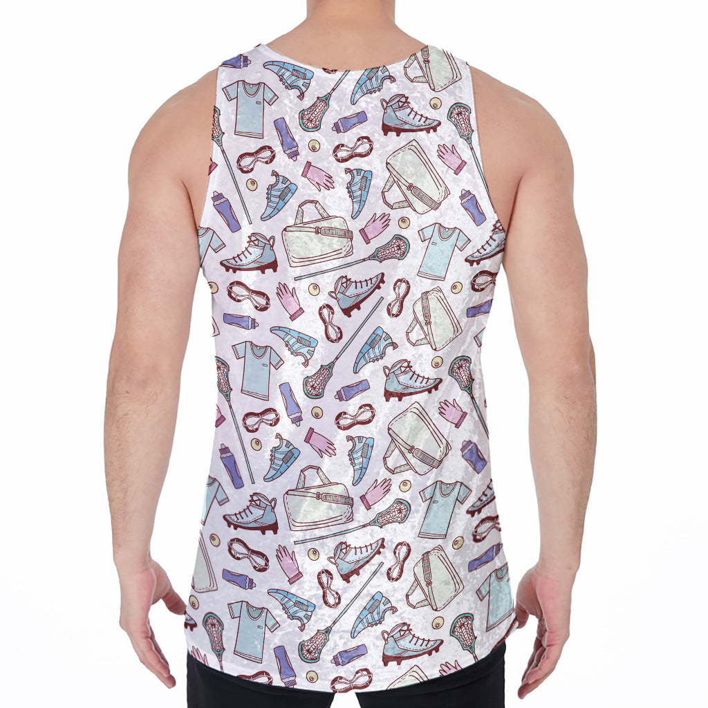 Lacrosse Sport Pattern Print Men's Velvet Tank Top