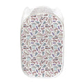 Lacrosse Sport Pattern Print Mesh Laundry Hamper