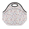 Lacrosse Sport Pattern Print Neoprene Lunch Bag