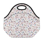 Lacrosse Sport Pattern Print Neoprene Lunch Bag