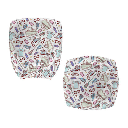 Lacrosse Sport Pattern Print Office Chair Cover