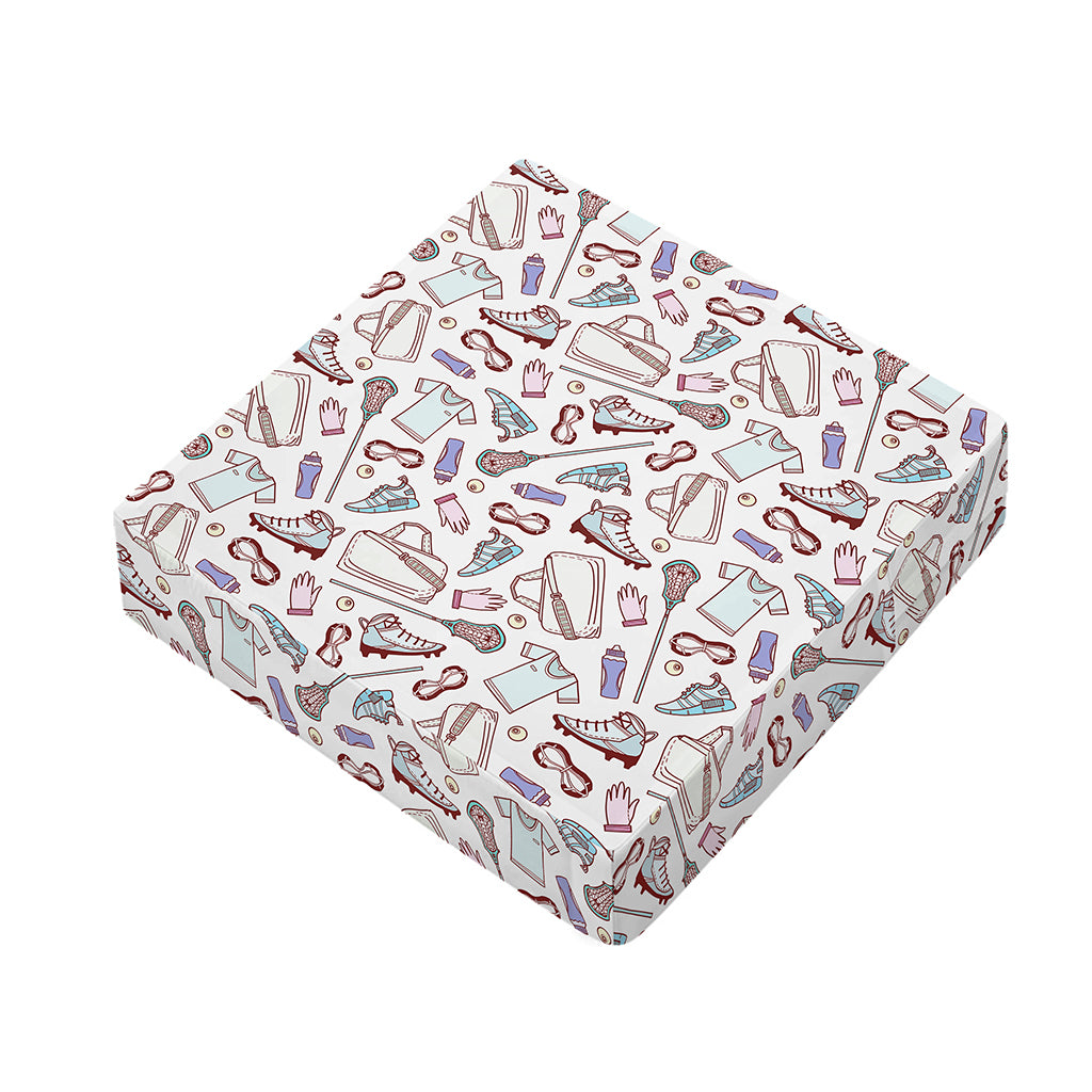Lacrosse Sport Pattern Print Outdoor Seat Cushion Cover