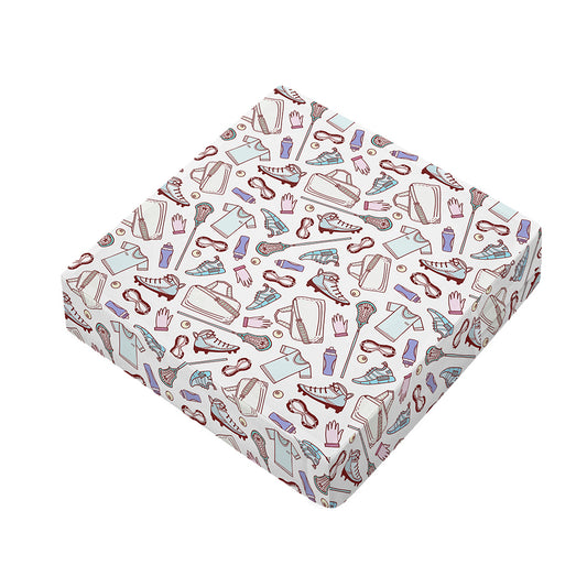 Lacrosse Sport Pattern Print Outdoor Seat Cushion Cover