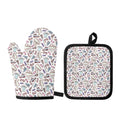 Lacrosse Sport Pattern Print Oven Mitt And Pot Holder Set
