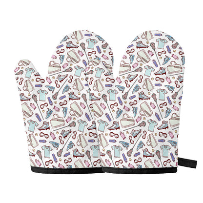 Lacrosse Sport Pattern Print Oven Mitts