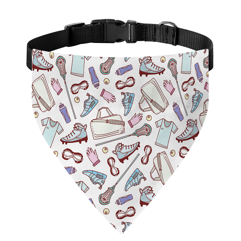 Lacrosse Sport Pattern Print Over The Collar Dog Bandana