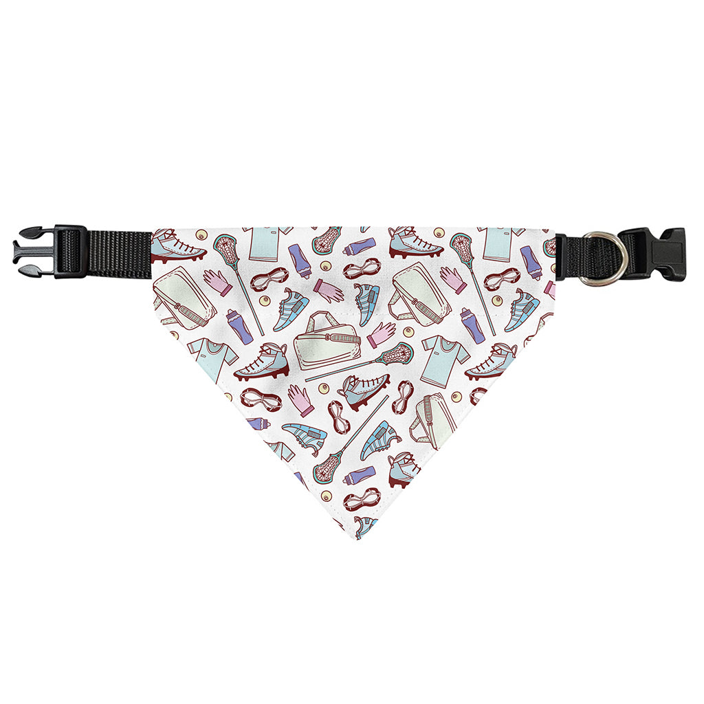 Lacrosse Sport Pattern Print Over The Collar Dog Bandana