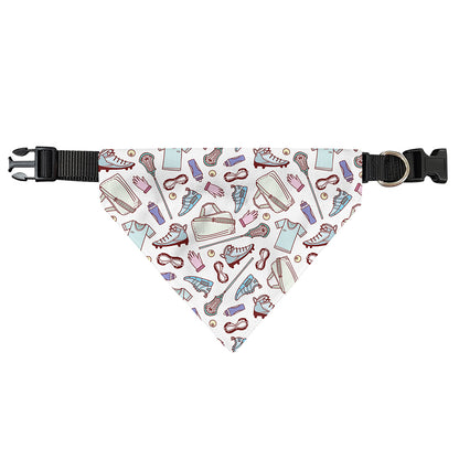 Lacrosse Sport Pattern Print Over The Collar Dog Bandana