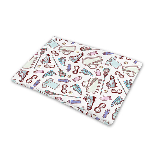 Lacrosse Sport Pattern Print Pet Cooling Mat Cover