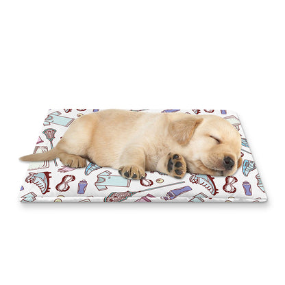 Lacrosse Sport Pattern Print Pet Cooling Mat Cover