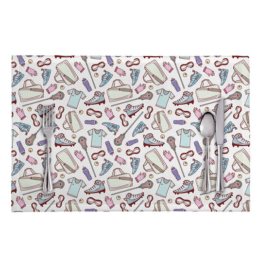 Lacrosse Sport Pattern Print Placemat