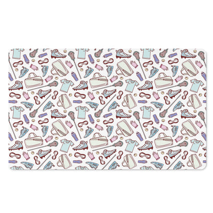 Lacrosse Sport Pattern Print Polyester Doormat