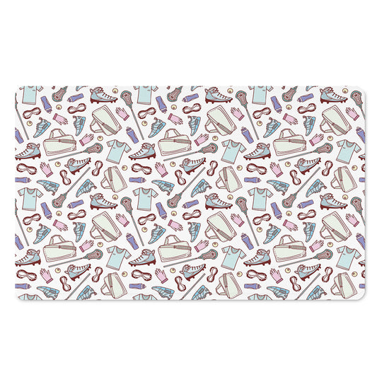 Lacrosse Sport Pattern Print Polyester Doormat