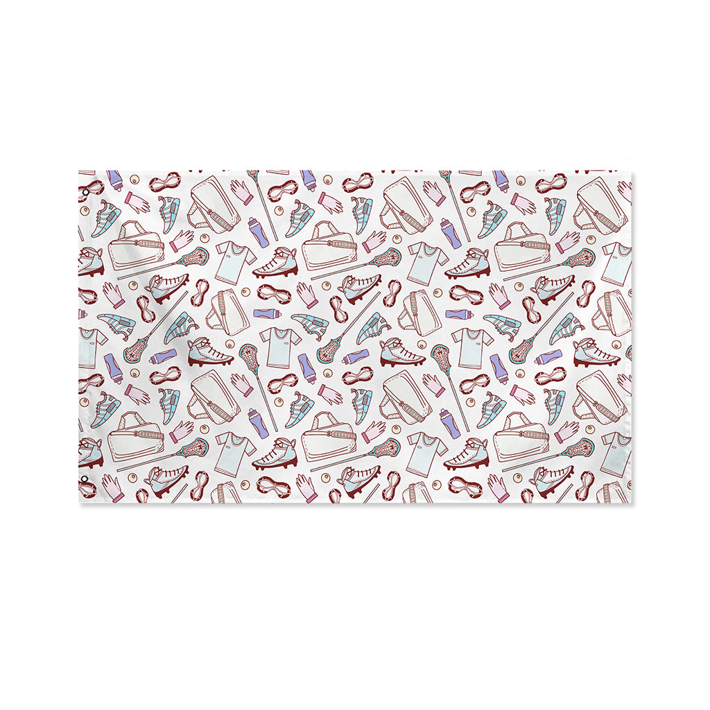 Lacrosse Sport Pattern Print Polyester Flag