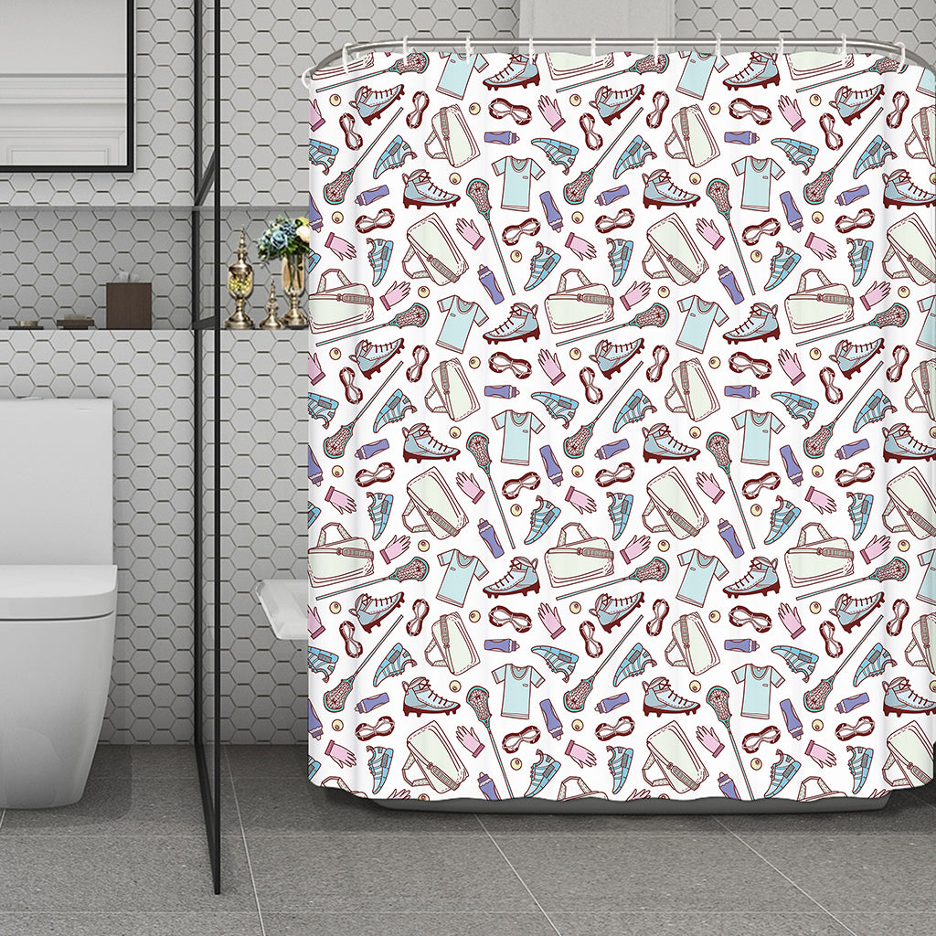 Lacrosse Sport Pattern Print Polyester Shower Curtain