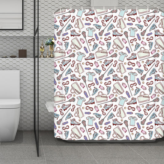 Lacrosse Sport Pattern Print Polyester Shower Curtain