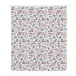 Lacrosse Sport Pattern Print Polyester Shower Curtain