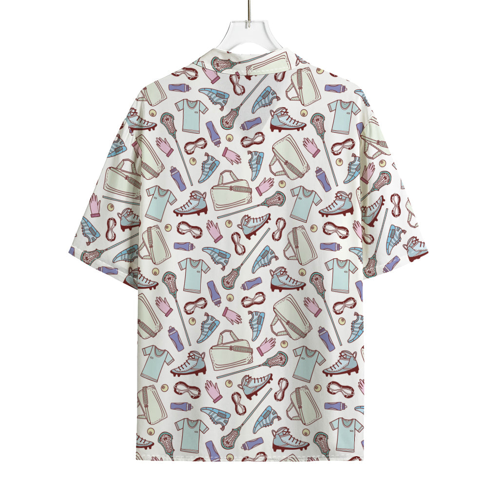 Lacrosse Sport Pattern Print Rayon Hawaiian Shirt