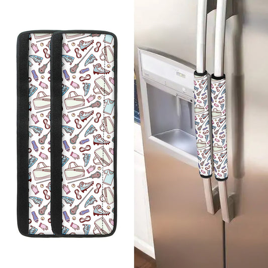Lacrosse Sport Pattern Print Refrigerator Handle Covers