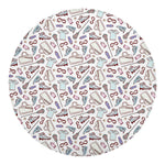 Lacrosse Sport Pattern Print Round Blanket
