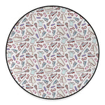 Lacrosse Sport Pattern Print Round Floor Mat