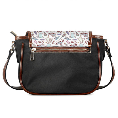 Lacrosse Sport Pattern Print Saddle Bag